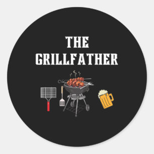 Adesivo Redondo Pai Grill Churrasco Divertido Churrasco Carne Pai