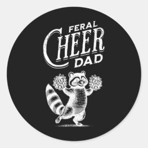 Adesivo Redondo Pai Guaxinim de Dança de Torcida Feral Retro Roupa