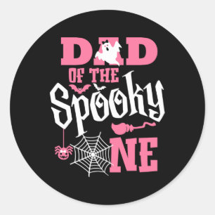 Adesivo Redondo Pai Halloween primeiro aniversario Coching Family 
