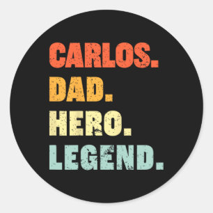 Adesivo Redondo Pai Herói Legenda Personalizada Nome Personalizado