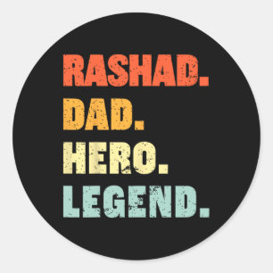 Adesivo Redondo Pai Herói Legenda Personalizada Nome Personalizado