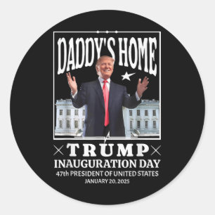 Adesivo Redondo Pai Home Donald Trump Inauguração Dia 2025