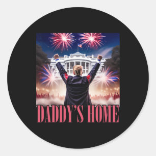 Adesivo Redondo Pai Home Trump 2024 Faça 4 De Julho De Excelente A
