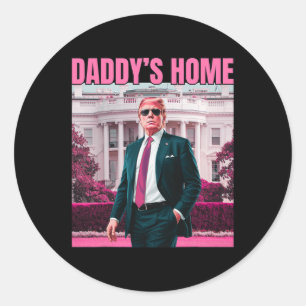 Adesivo Redondo Pai Home Trump Pink 2024 America Ck 2024