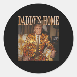 Adesivo Redondo Pai Home Trump Trump 2024 Leopard Funny