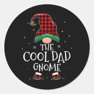 Adesivo Redondo Pai legal Gnome Família Xmas Matando Xadrez Natal