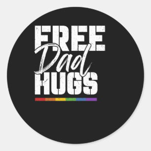 Adesivo Redondo Pai Livre Abraços Arco-Íris Lgbtq Orgulho gay Orde