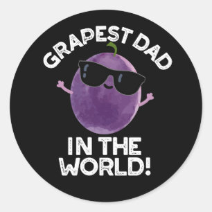 Adesivo Redondo Pai Mais Grago Do Mundo Fruta Engraçado Pun Dark B