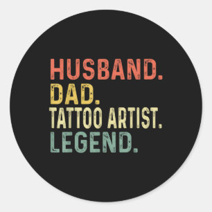 Adesivo Redondo Pai Marido Tatuagem Artista Legenda Funny Retro Gi