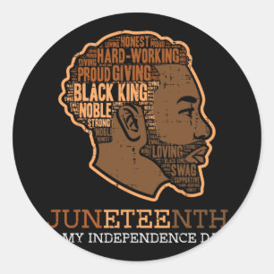 Adesivo Redondo Pai Melanino do Dia da Independência do Rei Negro