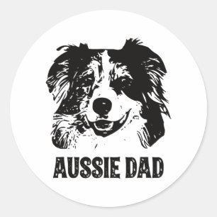 Adesivo Redondo Pai Mens Aussie - Pai de Cachorro Australiano