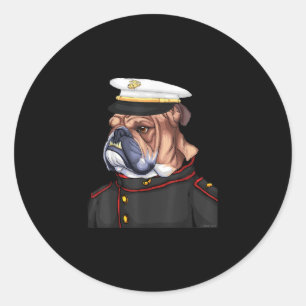 Adesivo Redondo Pai Militar Armado de Cachorro do Exército