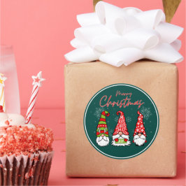 Adesivo Redondo Pai Natal Fofo – Design Divertido de Férias de Nat