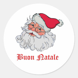 Adesivo Redondo Pai Natal Italiano #2