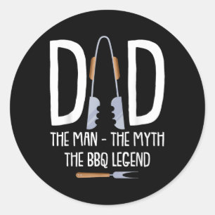 Adesivo Redondo Pai O Homem O Mito A Legenda Do Churrasco Engraçad