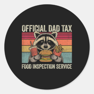 Adesivo Redondo Pai Oficial Fiscal Pai Divertido Vintage Racoon Di