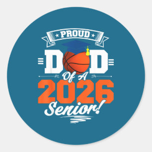 Adesivo Redondo Pai Orgulhoso 2026 Basquete Senior