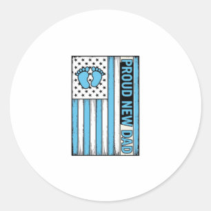 Adesivo Redondo Pai Orgulhoso Bebê Pés Bandeira Vetor Design_1
