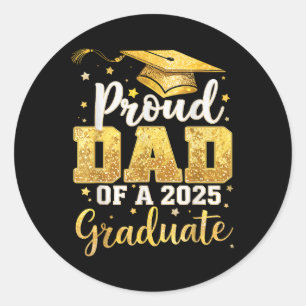 Adesivo Redondo Pai Orgulhoso De Graduação De Pais 2025 F