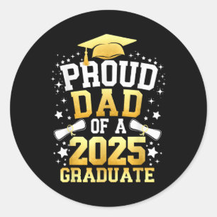 Adesivo Redondo Pai Orgulhoso De Graduação De Pais 2025 F