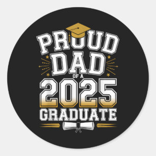 Adesivo Redondo Pai Orgulhoso De Um Graduado Em 2025 Cl De 2025 Se