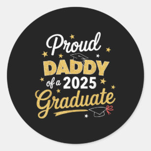 Adesivo Redondo Pai Orgulhoso De Um Graduado Em 2025 Pai Graduação