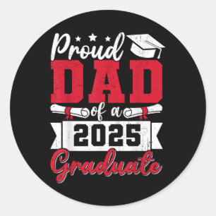 Adesivo Redondo Pai Orgulhoso De Um Graduado Em 2025 Pai Graduação