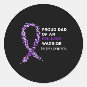 Adesivo Redondo Pai Orgulhoso De Um Guerreiro Contra a Epilepsia C