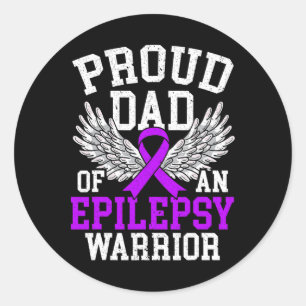 Adesivo Redondo Pai Orgulhoso de um Guerreiro da Epilepsia Conscie