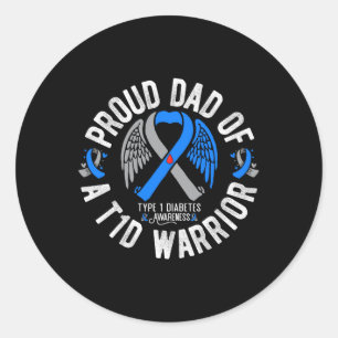 Adesivo Redondo Pai Orgulhoso De Um Guerreiro T1d Tipo 1 Diabetes