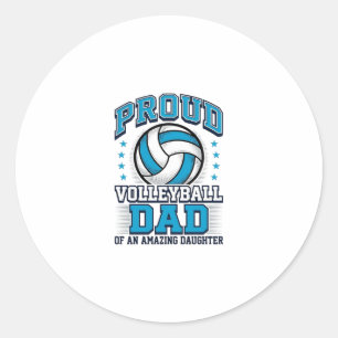 Adesivo Redondo Pai Orgulhoso de Volei Camisa Vintage Esporte Desi
