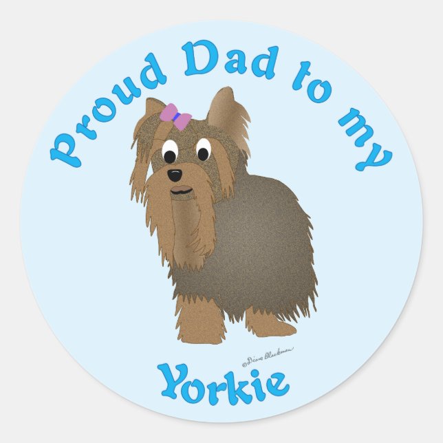 Adesivo Redondo Pai orgulhoso do meu Yorkie (Frente)