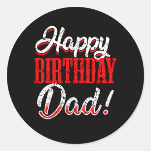 Adesivo Redondo Pai Pai Feliz Papa Pai Bday