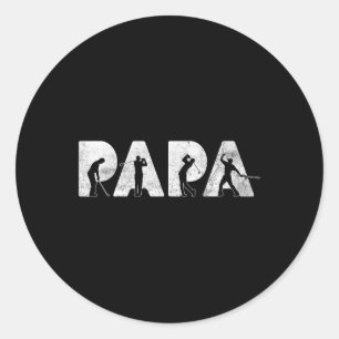 Adesivo Redondo Pai Papa Golf Pai Engraçado Dia de os pais Present