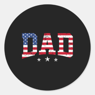 Adesivo Redondo Pai Patriótico Americano Bandeira Americana 4th O