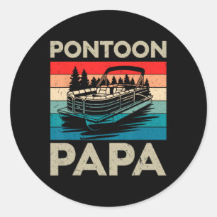 Adesivo Redondo Pai Pontoon Papa Recto Boat Capitão Pontoon Propri