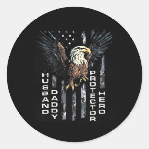 Adesivo Redondo Pai Protetor Hero Dia de os pais Bandeira American