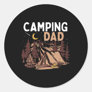 Adesivo Redondo Pai que acampa Feliz Dia dos Pais Acampamento Fogo