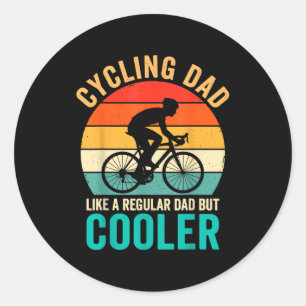 Adesivo Redondo Pai que pedala como uma bicicleta regular, mas mai