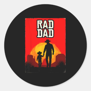 Adesivo Redondo Pai radical pai e filho pôr do sol ocidental