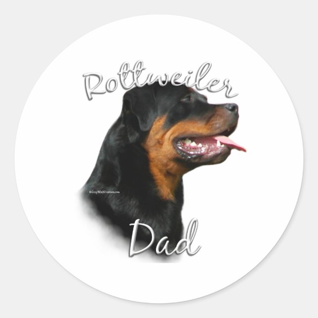 Adesivo Redondo Pai Rottweiler 2 (Frente)