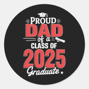 Adesivo Redondo Pai Sênior 2025 Orgulhoso Pai De Um Graduado Da Tu