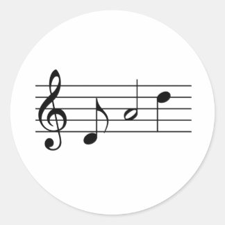 Adesivo Redondo Pai soletrado em Music Notes