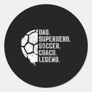 Adesivo Redondo Pai Super-herói Treinador de Futebol Lenda 