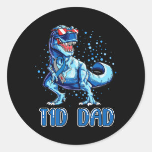 Adesivo Redondo Pai T1D Tipo 1 Diabetes Fita T Rex Dinossauro