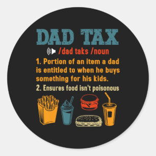 Adesivo Redondo Pai Tax Definition Men Funny Dia de os pais 7