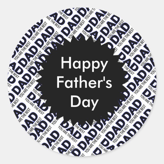 Adesivo Redondo Pai Typografia Classic Round Sticker, Matte (Frente)