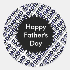 Adesivo Redondo Pai Typografia Classic Round Sticker, Matte