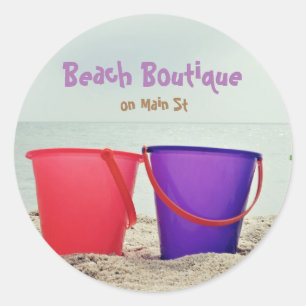 Adesivo Redondo Pails de areia personalizados