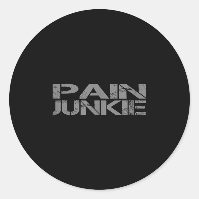 Adesivo Redondo Pain Junkie Bjj, Wrestling, Judo, Boxing, Mma Moti (Frente)
